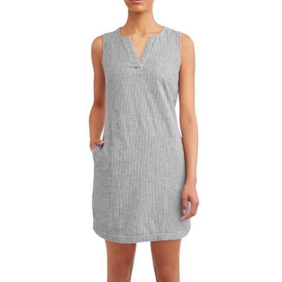 NWT Women's Woven Notch Neck Shift Lined Dress Size 12-14 - Picture 1 of 8